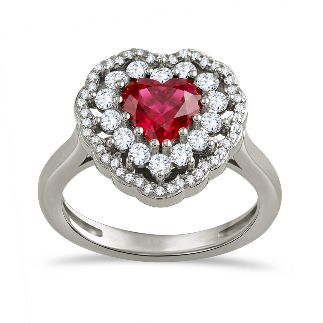 LG - 14K 2.12CT D-RING LDS HRT/RDS CERTIFIED HEART 1.56